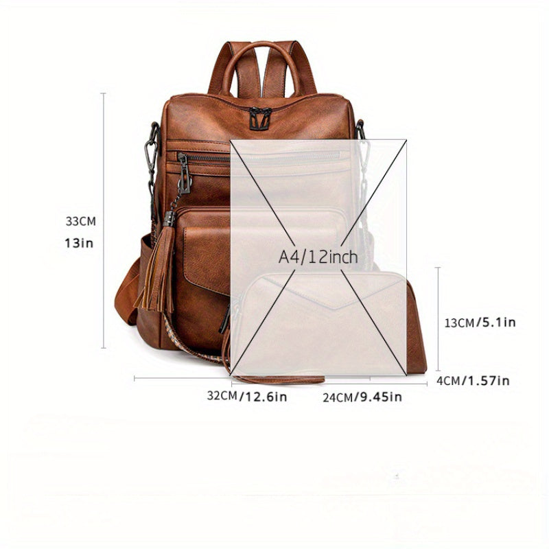 Kali | Leather Backpack with Multiple Pockets