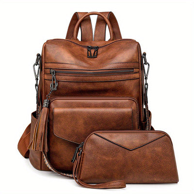 Kali | Leather Backpack with Multiple Pockets