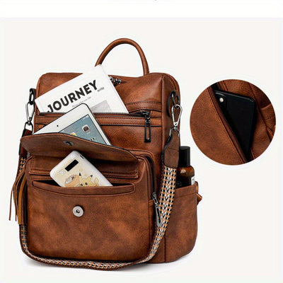 Kali | Leather Backpack with Multiple Pockets