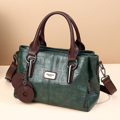 Kendra | Crocodile-Patterned Leather Handbag
