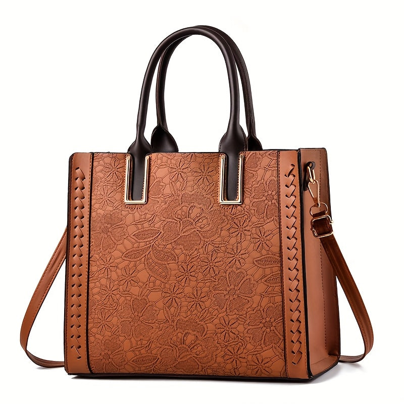 Clara | Floral-Patterned Leather Tote