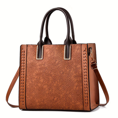 Clara | Floral-Patterned Leather Tote