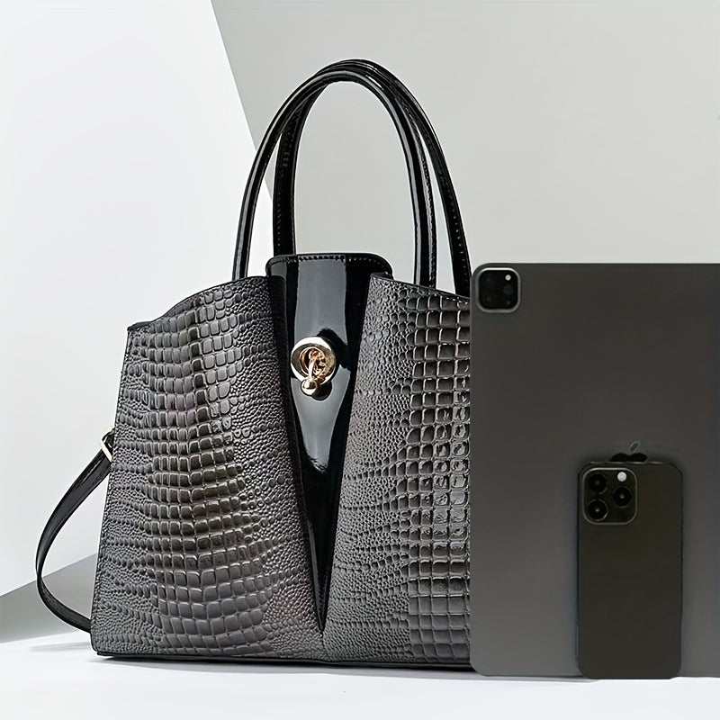 Kayla | Elegant mule bag with crocodile pattern