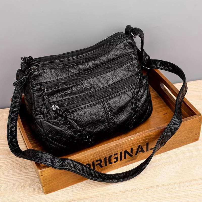 Maja | Woven Leather Crossbody Bag