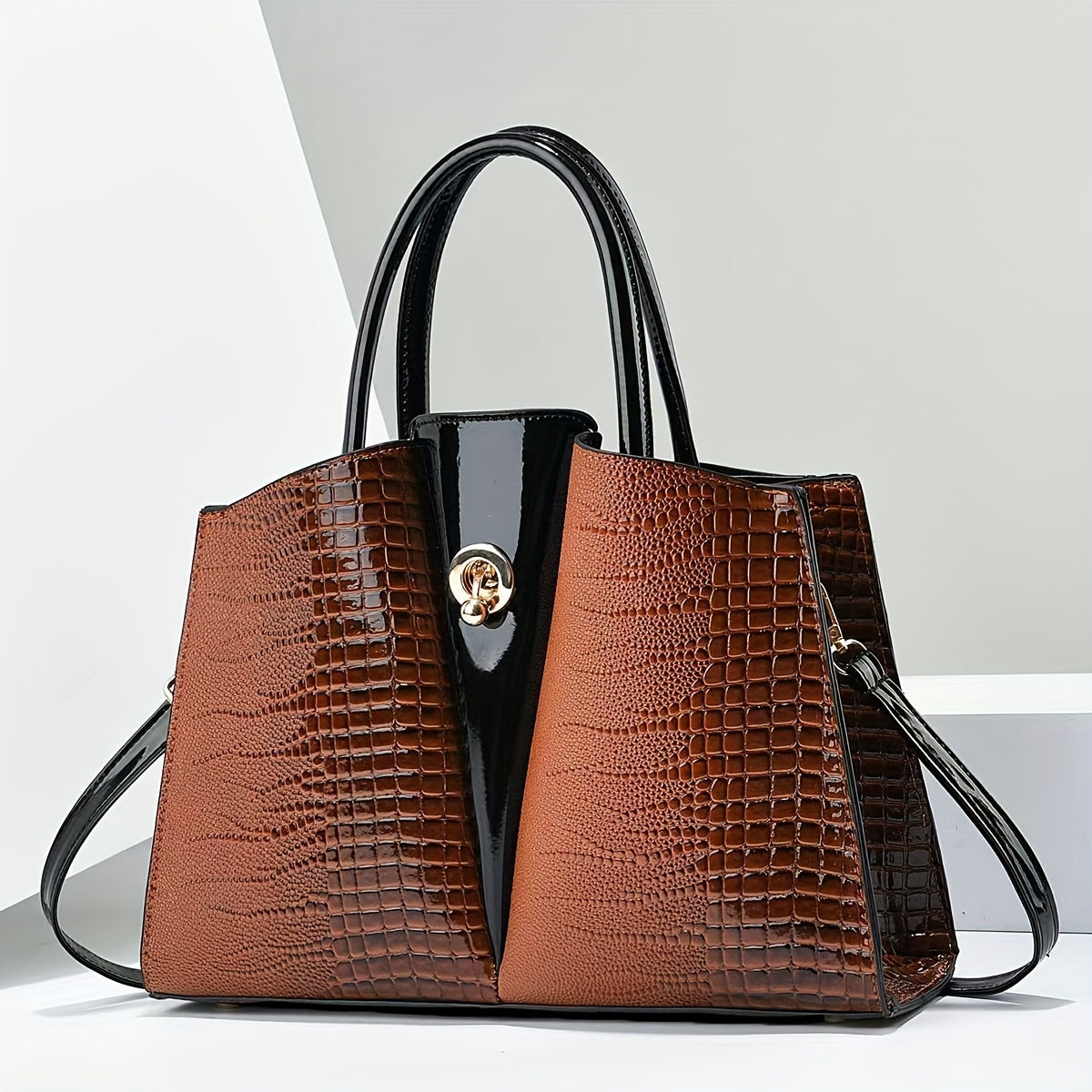 Kayla | Elegant mule bag with crocodile pattern