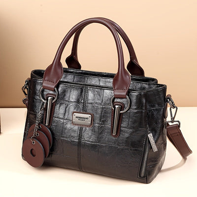 Kendra | Crocodile-Patterned Leather Handbag