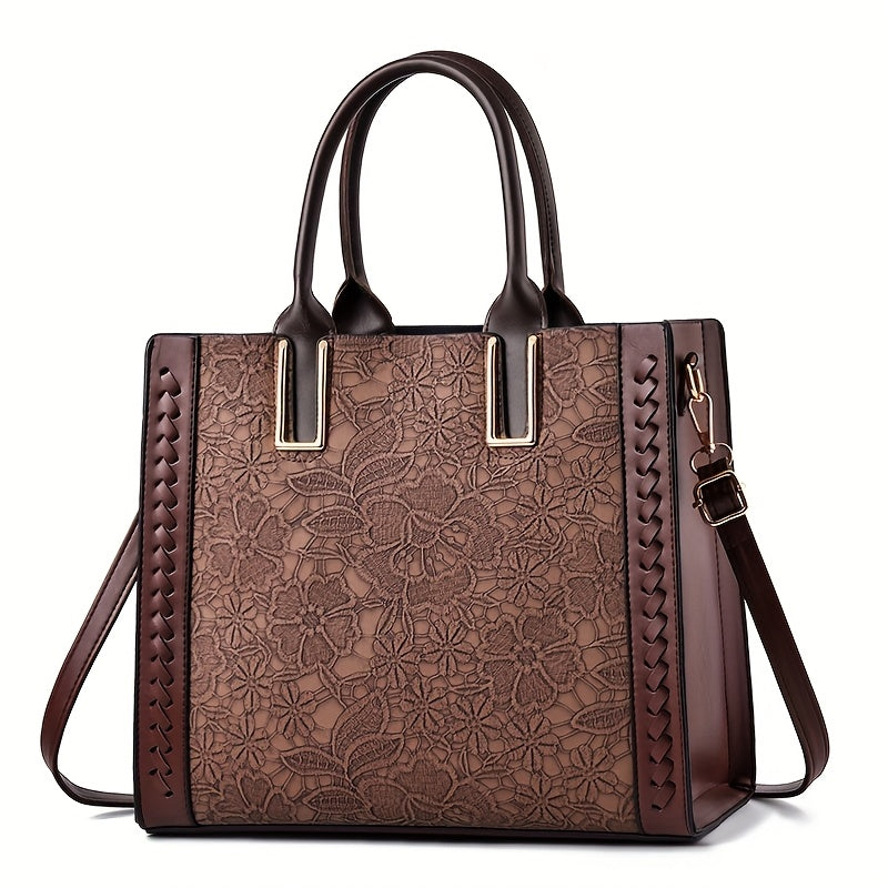 Clara | Floral-Patterned Leather Tote