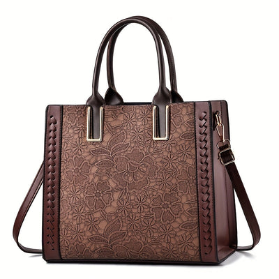Clara | Floral-Patterned Leather Tote