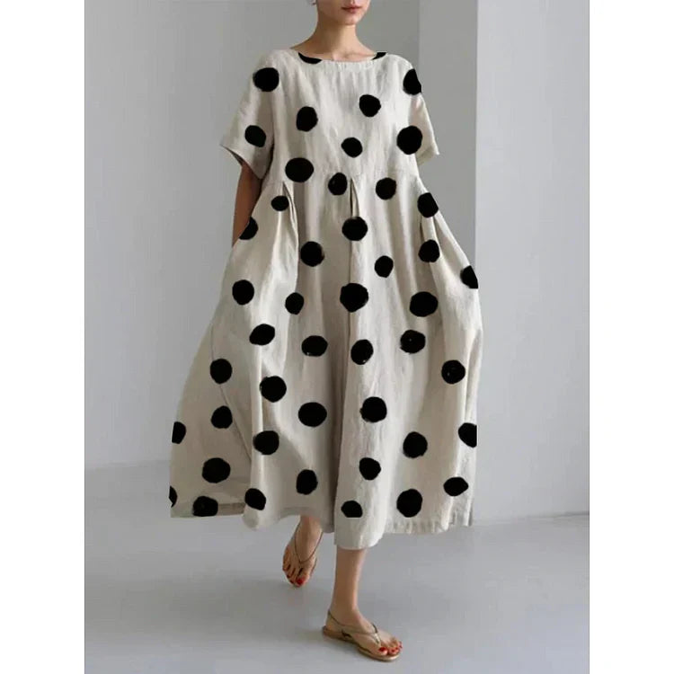 Mira | Polka Dot Fluid Viscose Dress