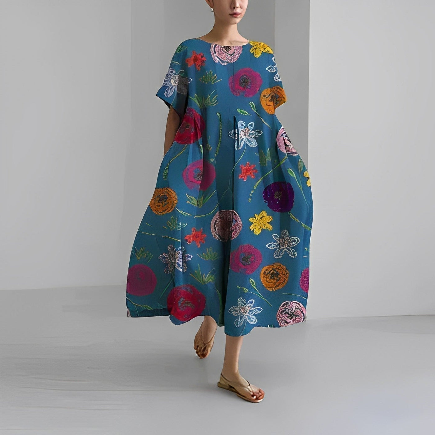 Lilou | Romantic Flowing Viscose Dress
