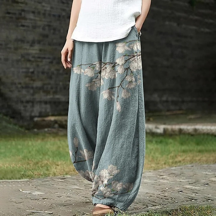 Eve | Floral Blossom Print Wide-Leg Pants