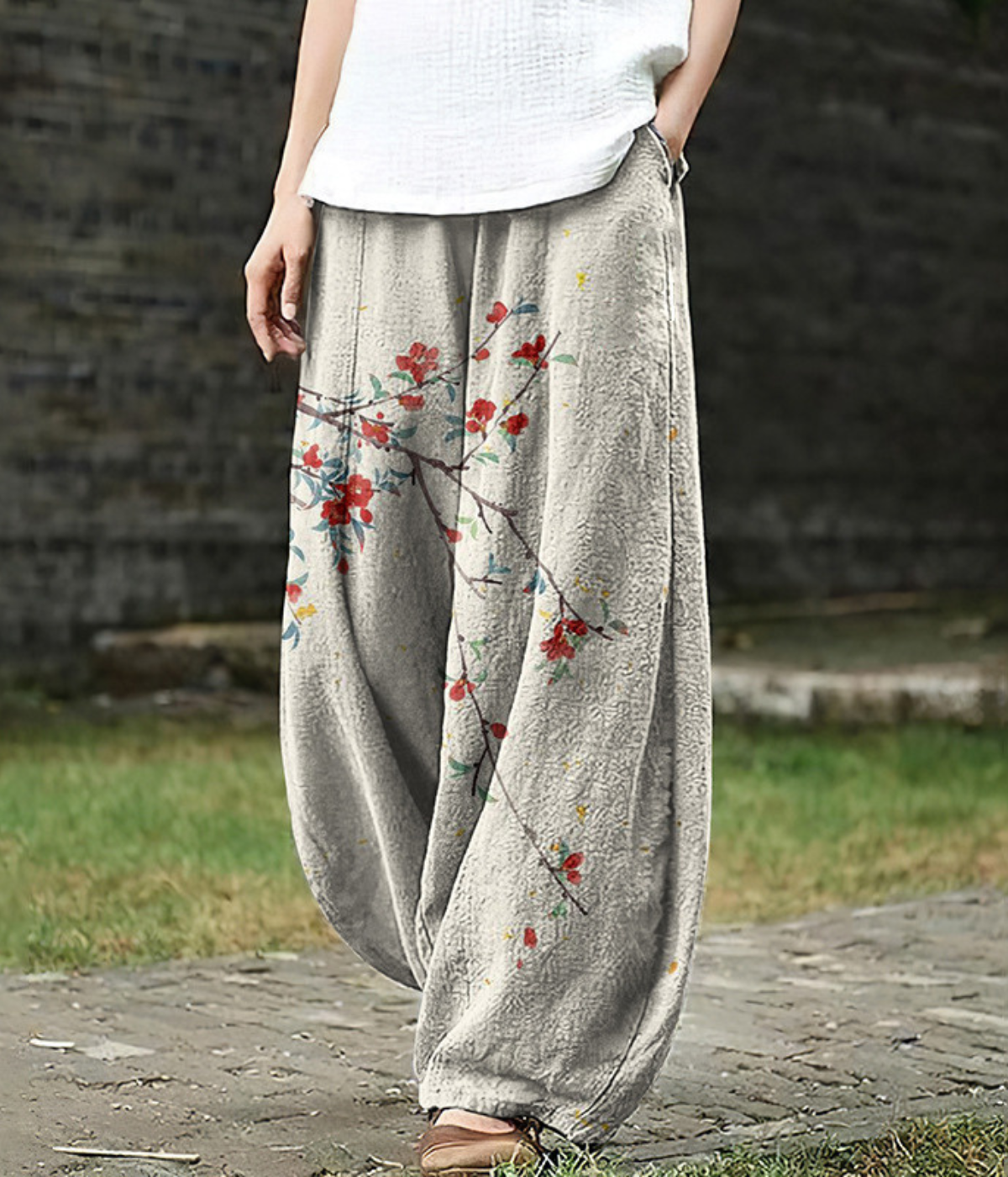 Isla | Floral Blossom Print Wide-Leg Pants