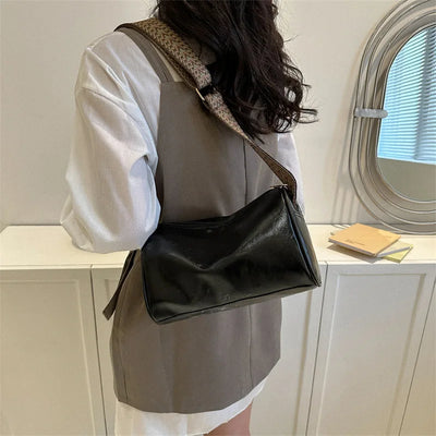 Elsa | Leather Crossbody Bag with Woven Strap
