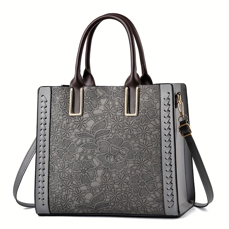 Clara | Floral-Patterned Leather Tote