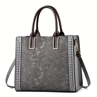 Clara | Floral-Patterned Leather Tote