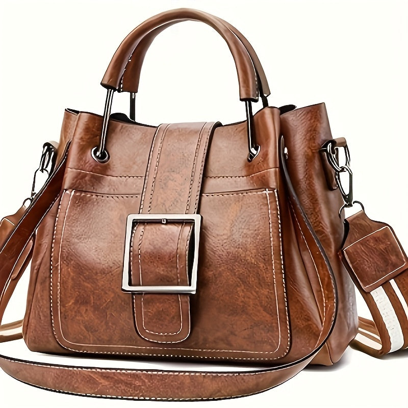 Kimberly | Structured Leather Bucket Bag
