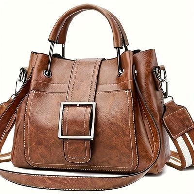 Kimberly | Structured Leather Bucket Bag