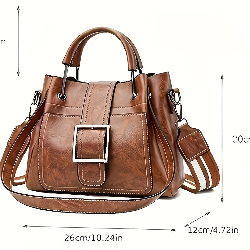 Kimberly | Structured Leather Bucket Bag