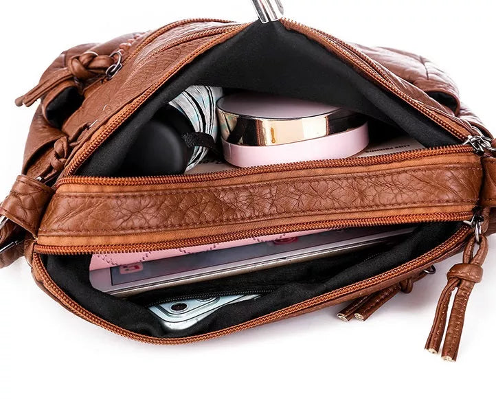 Maja | Woven Leather Crossbody Bag