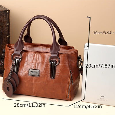 Kendra | Crocodile-Patterned Leather Handbag