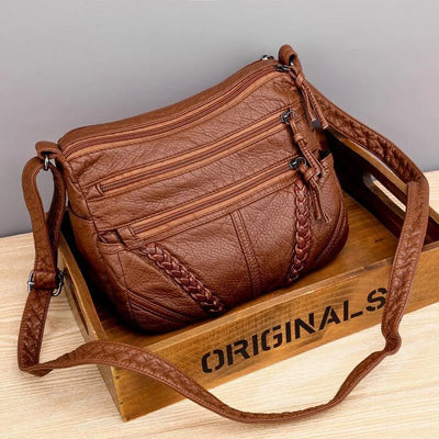 Maja | Woven Leather Crossbody Bag