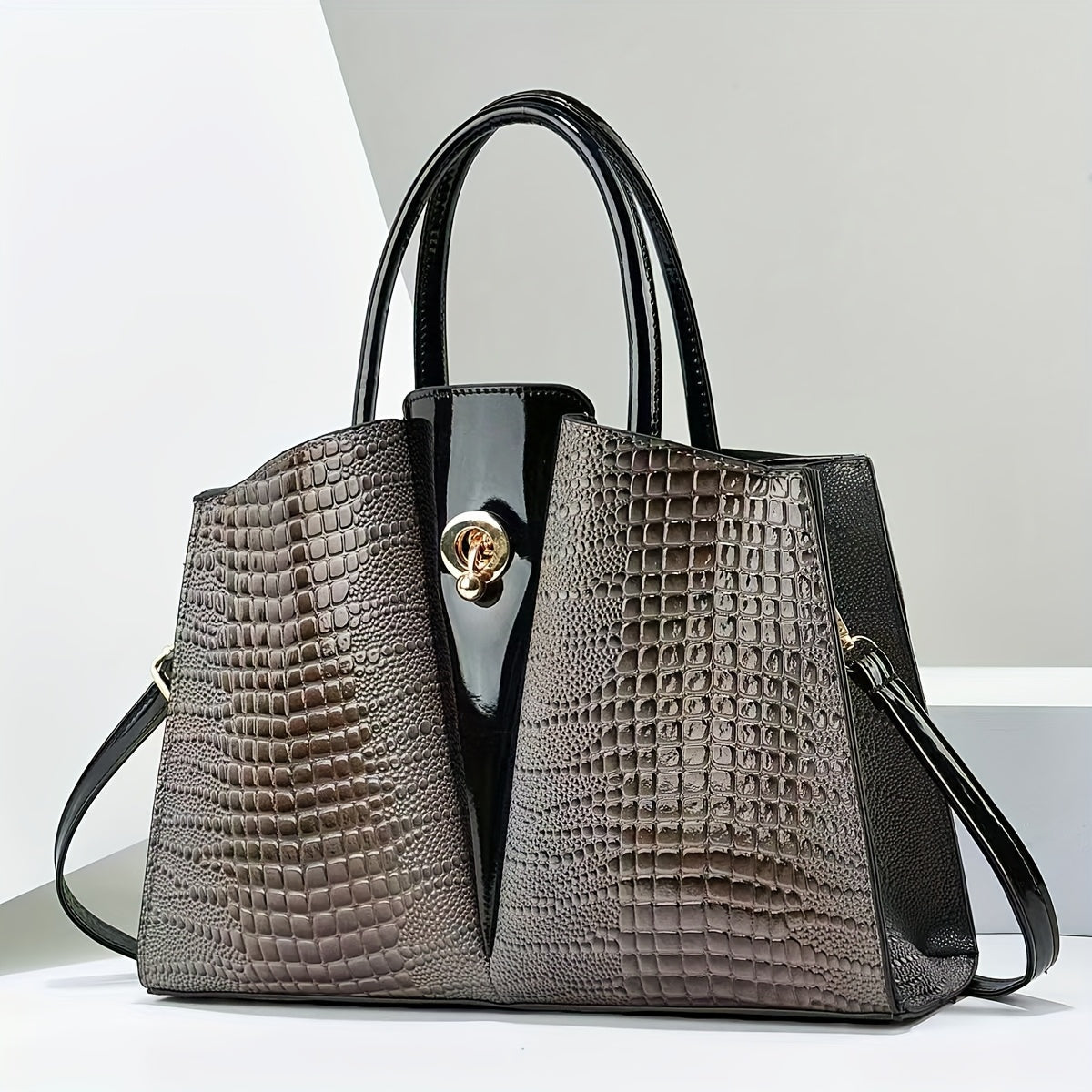 Kayla | Elegant mule bag with crocodile pattern