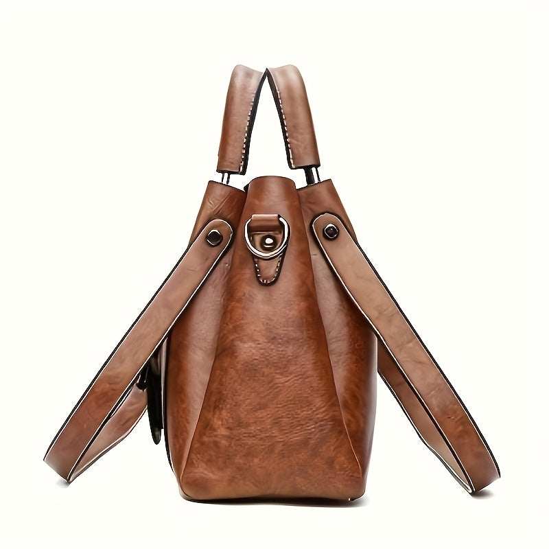 Kimberly | Structured Leather Bucket Bag