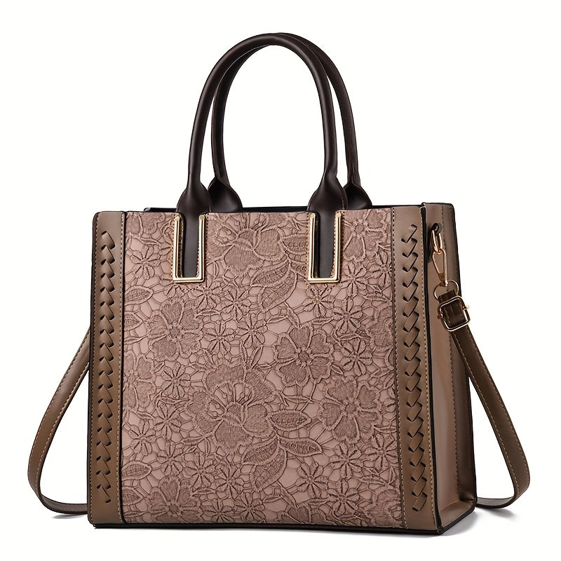 Clara | Floral-Patterned Leather Tote
