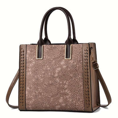 Clara | Floral-Patterned Leather Tote