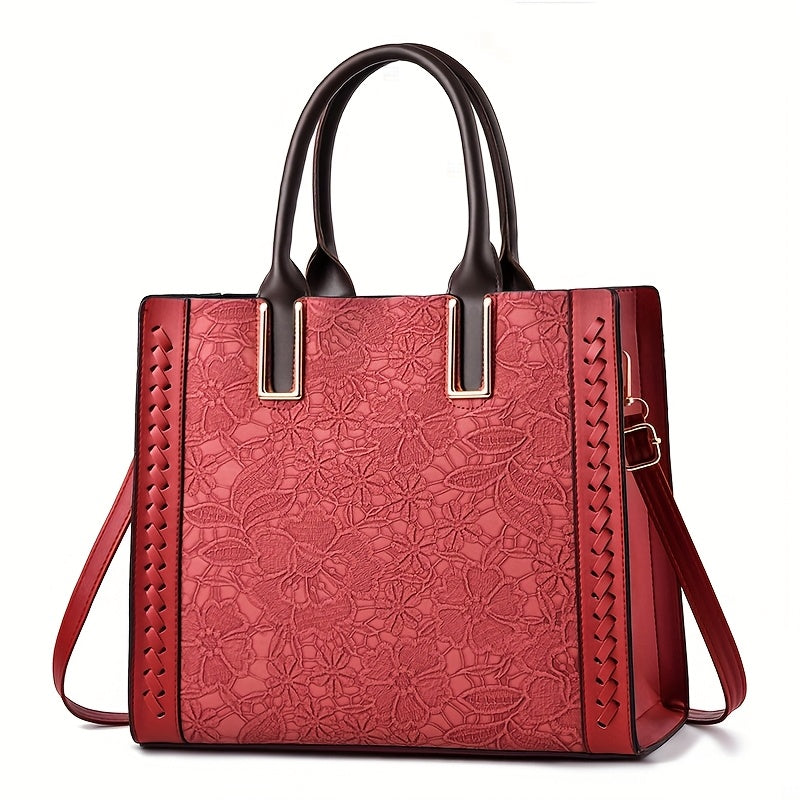 Clara | Floral-Patterned Leather Tote