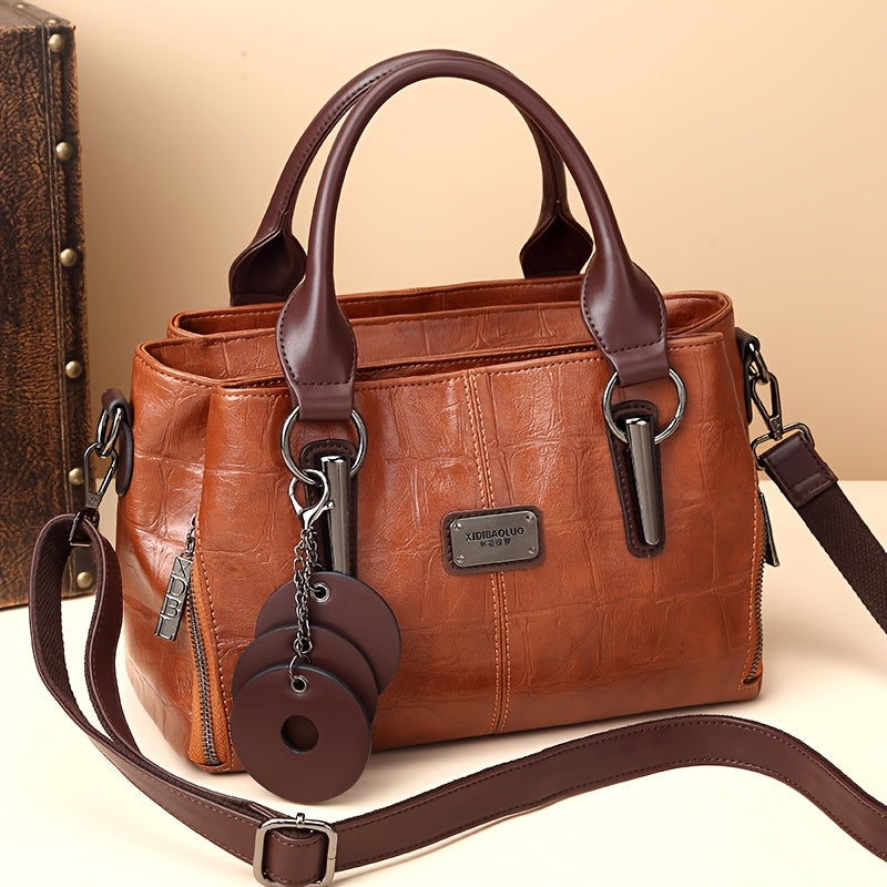 Kendra | Crocodile-Patterned Leather Handbag