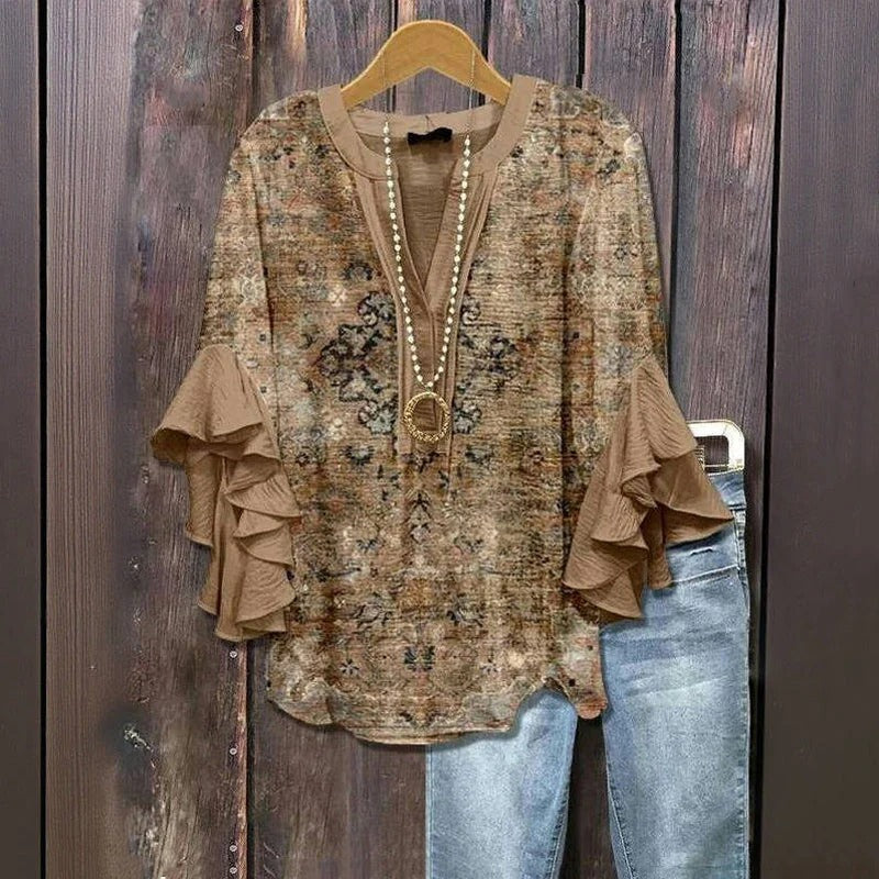 Sara | Ruffle Sleeve Blouse